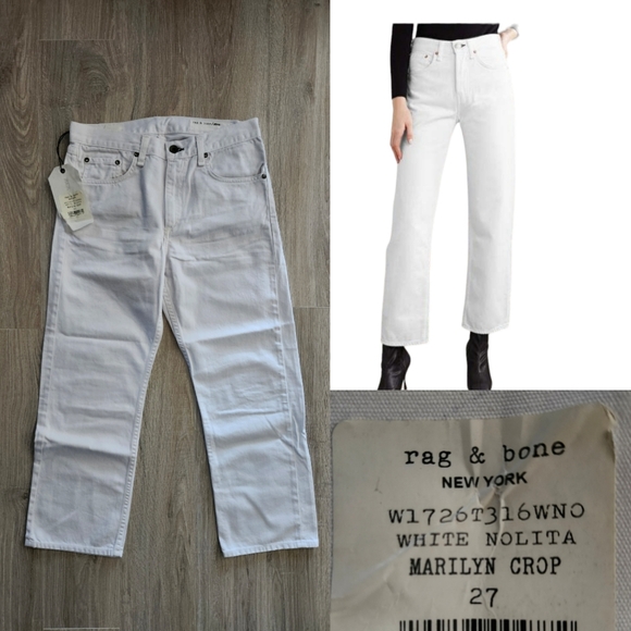 Rag & Bone White Nolita Marilyn Crop (27) nwt - Picture 3 of 10